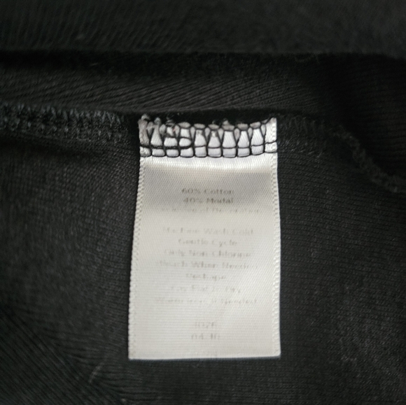 🧨 Talbots Black Ruffled V-Neckline 3/4 Length Sleeve Pullover Tee - Picture 6 of 6